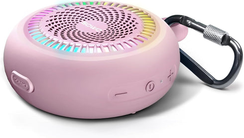 Bluetooth Shower Speaker Waterproof - Small Portable Bluetooth Speaker Wireless with Clip - Powerful Bass and Louder Volume - Colorful Lights and ...