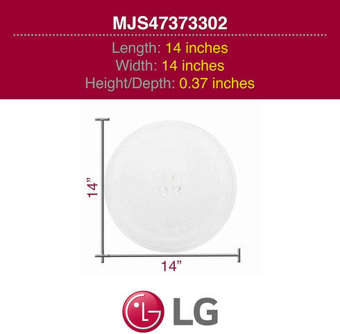 LG MJS47373302 Genuine OEM Glass Turntable Tray (Clear) for LGMicrowaves...