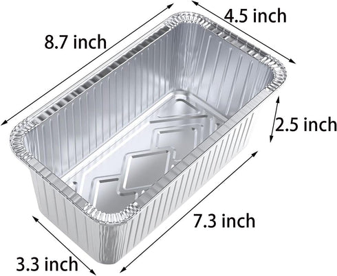 WANBAO 50 Pack Aluminum Pans Mini Loaf Pans Disposable Aluminum Foil 2lb for Baking, Food Storage & Takeout, 8.5" X 4.5" X 2.5"...