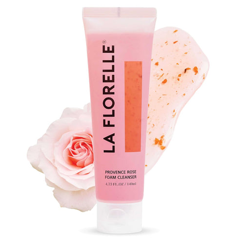Rose Hydrating Facial Cleanser – Gentle Foaming Face Wash Gel for Dry, Sensitive, & Oily Skin Made with Real Rose Petals & Korean Skincare Technol...