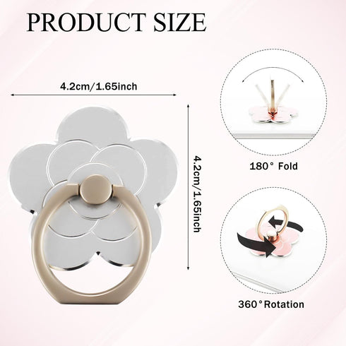 Sibba 2pcs Phone Ring Holder Kickstand Cellphone Flower Finger Ring Grips Stand Metal Universal Accessories Compatible with Smartphone, Mobile Pho...