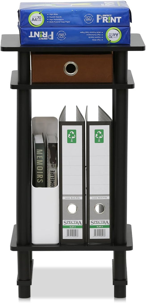 Furinno 17017 Turn-N-Tube End Table, 1-Pack, Espresso...