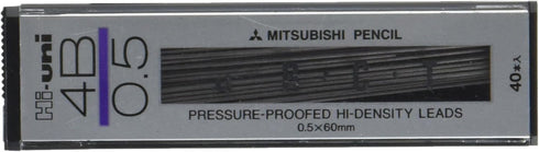 Uni Mechanical Pencil Lead Hi 0.5 mm, 4B, 60 mm x 40 Lead (HU053004B)...