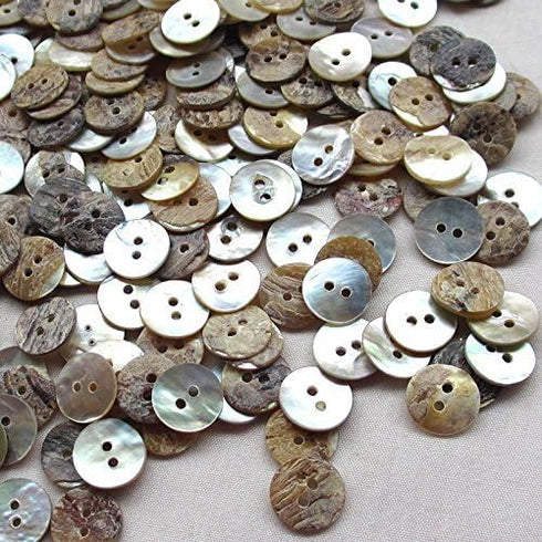 New Upick 11/13/15/23mm 100pcs Shell Buttons Sewing Craft Buttons 2 Holes (23mm)...