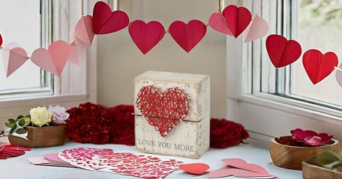 Primitives by Kathy 34248 Rustic White String Art Box Sign, 3.5" x 4", Love You More...