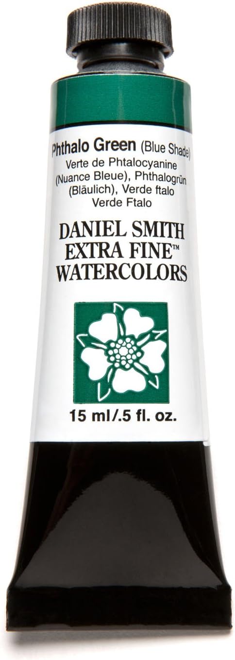 Daniel Smith Extra Fine Watercolor 15ml Paint Tube, Phthalo Green Blue Shade (284600078), 0.5 Fl Oz (Pack of 1)...