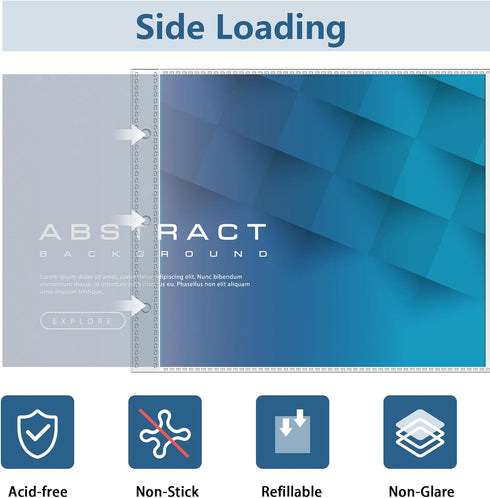 8.5 x 14 Page Protectors, 50Pack, Legal Size Paper Sleeves, Landscape Document Sleeves for 3 Ring Binder, Side Loading...
