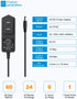 ALITOVE 5V 1A Power Supply 100-240V AC to DC 5V Power Cord 5 Volt 1A 5W AC/DC Power Adapter Converter with 5.5X 2.5mm 2.1mm Tip for LED Light Spea...