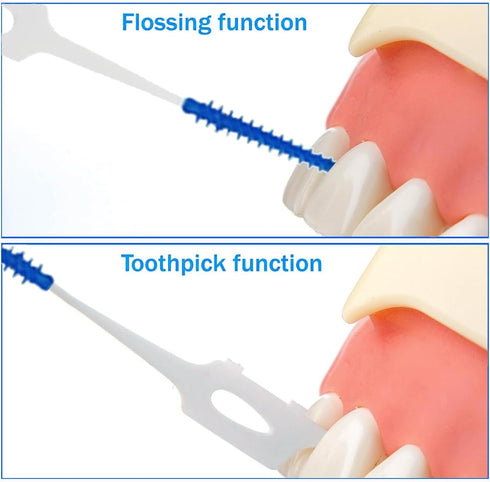 440Pcs Dual-Use Interdental Brushes Soft Silicone Dental Picks Toothpicks Between Teeth Gum, Flossing Toothpick Brush for Cleaning Orthodontic Wir...