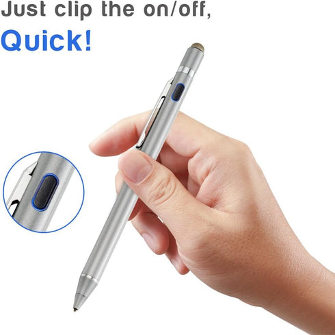 2-in-1 Active Stylus Digital Pen with 1.5mm Ultra Fine Tip for iPad iPhone Samsung Tablets, Work on Touchscreen Phones and Tablets,Good at Drawing...