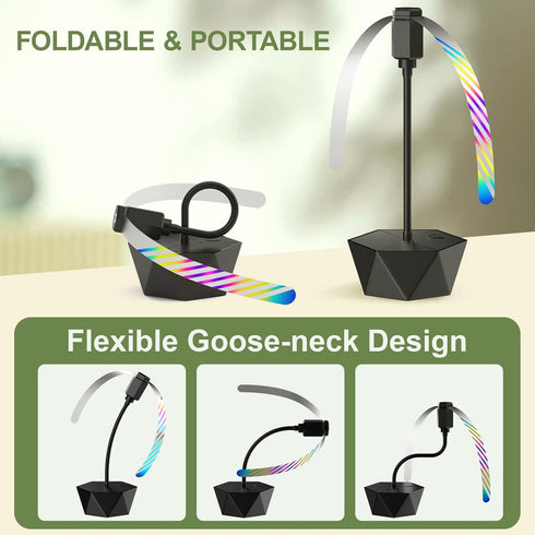 Grete Gotye 2-PC Food Fans for Tables, Outdoor Food Fan, Food Fan with Flexible Goose-Neck Blades, Portable Battery Powered Fan for Home Restauran...