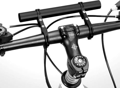 Bicycle Handlebar Extension, 20cm Multifunction Double Bike Handlebar Extender Aluminum Alloy Bracket Extension Flashlight Holder Bicycle Accessor...
