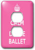 3dRose lsp_163927_6 Keep Calm and Dance Ballet, Pink and White Light Switch Cover...
