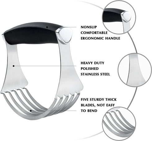 Gifbera Pastry Cutter, Large Pastry Blender with Comfortable Handle & Heavy Duty Stainless Steel Blades, Black...
