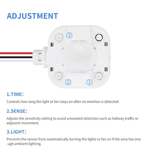 ECOELER Ceiling Occupancy Motion Sensor Switch, High Bay Fixture Mount 360° Ceiling Automatic Light Switch, 120/277VAC, UL, FCC Approved Passive I...