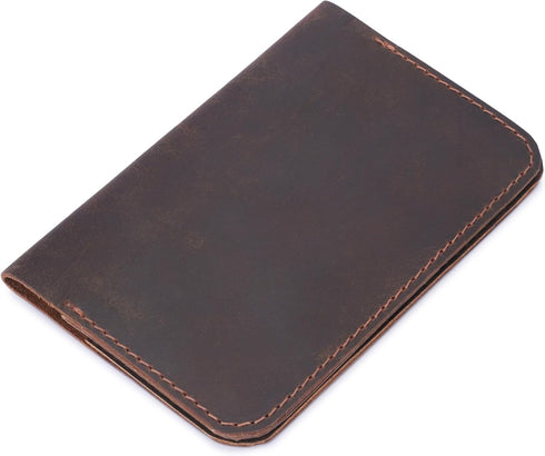 Leather Journal Cover for Field Notes, Notebook Cover for Cahier, Wallet Case, (3.5 x 5.5 in.) Cards Slot/Refillable Travelers Pocket Notebook Han...