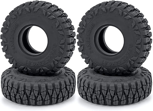 RCLIONS 4PCS Rubber Micro 1" RC Wheel Tires 62mm for 1/24th Axial SCX24 Deadbolt,C10,JLU CRC,Bronco RC Crawler Truck Car (B Style)...
