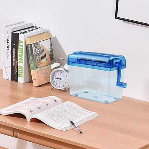 JIKIOU Mini Hand Shredder Portable Paper Shredder Manual Shredder Documents Paper Cutting Tool Home Office Desktop Stationery Christmas Birthday G...