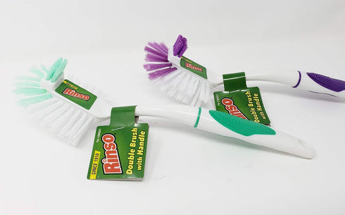 2 Sided Dish Brush Kitchen | Bathroom | Carpet with Handles for Easy Cleaning (4 Pack)...