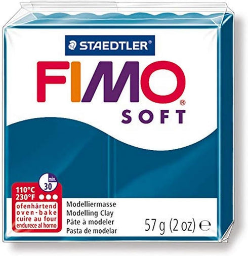 Staedtler FIMO Soft Polymer Clay - -Oven Bake Clay for Jewelry, Sculpting, Crafting, Calypso Blue 8020-31...