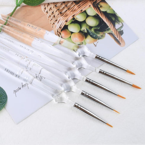 Detail Paint Brushes Set 5pcs Miniature Brushes for Fine Detailing & Art Painting, Mini Painting Brush for Acrylic, Oil, Watercolor, Gouache, Mode...