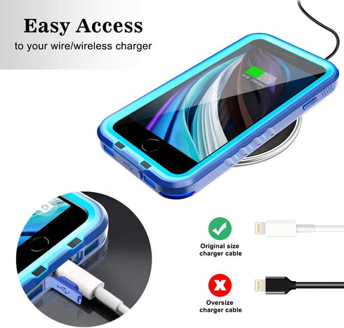 SPORTLINK Waterproof Case for iPhone SE 3rd 2022/iPhone SE 2nd 2020/iPhone 7/8 - Full Body Shockproof Dustproof Phone Screen Protector Rugged Wate...