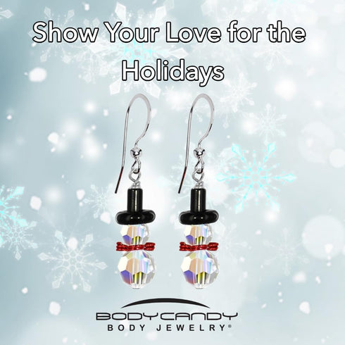 Body Candy Handcrafted Snowman Holiday Earrings Created with Crystal for Women, Mother, Friend, Wife...