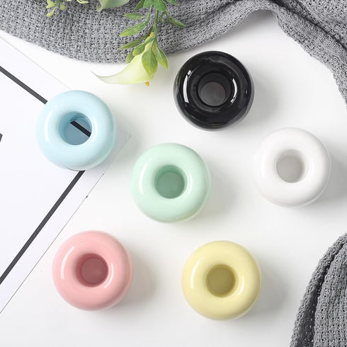 Mini Ceramics Toothbrush Holder Stand for Bathroom Vanity Countertop, Handmade Couple Toothbrush Head Holder, Shaver Holder and Office Pen Holder,...