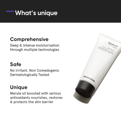 Minimalist Marula Oil 5% Face Moisturizer For Dry Skin | With Hyaluronic Acid For Deep Nourishment & Hydration | For Women & Men | 1.7 Oz / 50 gm...