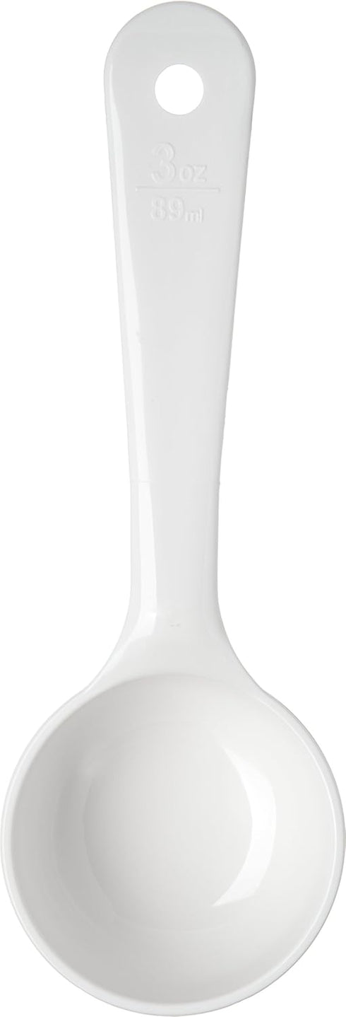 Carlisle FoodService Products Measure Miser Solid Measuring Spoon with Short Handle, 3 Ounces, White, 1 Count (Pack of 1)...