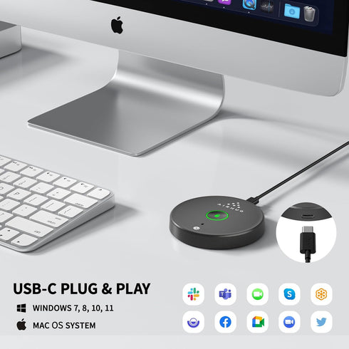 AIRHUG USB Microphone,Desktop Computer Mic, Mute Button with LED Indicator,AI Noise Reduction,Plug & Play Omnidirectional Condenser PC Laptop Mics...