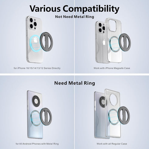 Magnetic Kickstand Attachment for iPhone,Magnetic Phone Stand,Phone Kickstand for Magsafe,X1 Magsafe Stand for iPhone 15,14,13,12,11 Series&HuaWei...