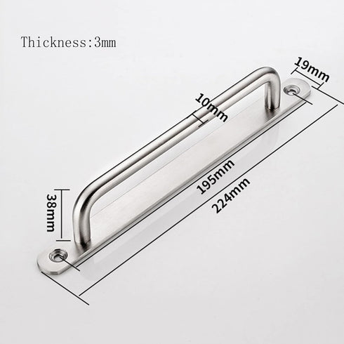 2 PCS Pull Push Door Handle,Metal Commercial Door Handle Door Pulls,Stainless Steel Heavy Duty Barn Door Pulls with Mounting Screws (Silver,224x19...