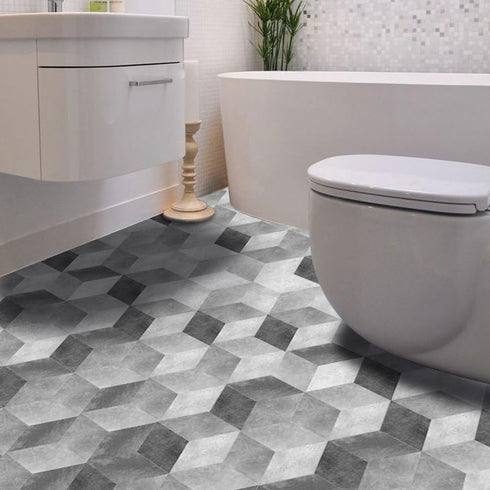 10 Pcs Hexagon Non-Slip Vinyl Floor Sticker for Home Decor, Peel and Stick Self-Adhesive Wallpaper Sticker for Living Room Kitchen Bathroom, 7.9x9...
