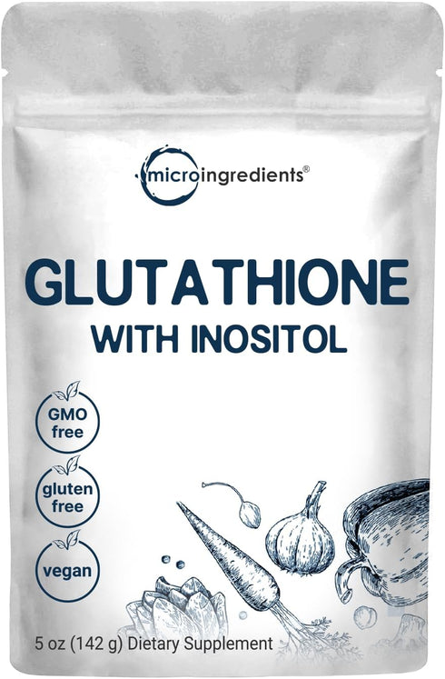 Glutathione Supplement, Pure Glutathione Reduced Powder with Inositol, 5 Ounce (9 Months Supply), 2 in 1 Formula, Powerful Ingredients for Antioxi...