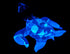 Garden Deco Glow in The Dark Blue Sea Turtle Hand Blown Art Glass Figurine Ornament Sculpture...
