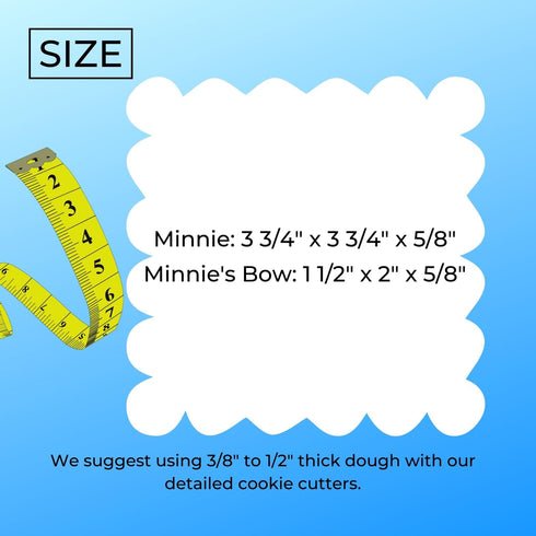 MINNIE MOUSE AND HER BOW CARTOON CHARACTER SET OF 2 SPECIAL OCCASION COOKIE CUTTERS 3D PRINTED MADE IN USA PR1539...