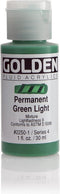 Golden Fluid Acrylics - Permanent Green Light - 1 oz Bottle...