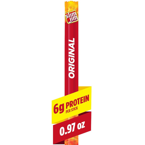 Slim Jim Giant Sized Original Snack Stick, Easy, On-the-Go School, Work and Travel Snacks, 0.97 OZ Meat Snacks...