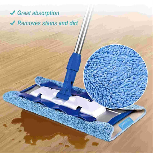 KEEPOW Microfiber Mop Cloth Refills Compatible with MR.SIGA Professional Microfiber Mop, Double Side use, Wet & Dry Mopping, Pack of 5...