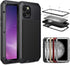 iPhone 11 Case, Aluminum Metal Case with Silicone Frame - Water Resistant Shockproof Heavy Duty Tempered Glass Screen Protector Dual Layer Protect...