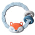 Itzy Ritzy Silicone Teether with Rattle; Rattle Teether Features Rattling Sound, Two Silicone Teething Rings and Raised Texture to Soothe Gums; Ag...