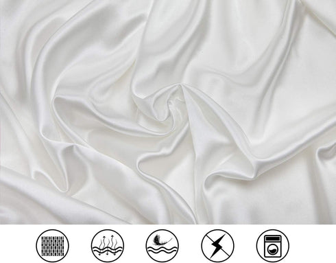 Lanest Housing Satin-Silk Pillowcase Queen, White Satin Pillowcase for Hair and Skin, Breathable, Super Soft, Cooling Pillow case Queen-Standard S...
