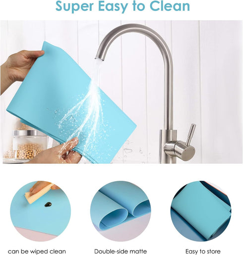 Extra Large Silicone Mats, Food Grade & Thick Silicone Pad Table Mat for Crafts, Kids Placemat, Silicone Heat Resistant Mat Kitchen Counter Mat fo...