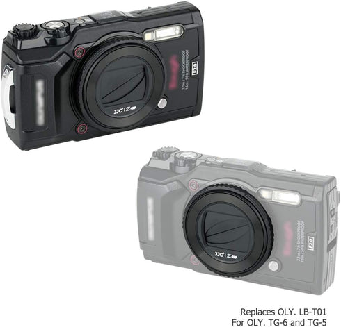 JJC LB-T01 Lens Cap Cover Protector for Olympus TG-7 TG7 TG-6 TG6 TG-5 TG5 TG-4 TG4 TG-3 TG3 TG-2 TG2 TG-1 TG1 Tough Waterproof Camera, Rotate to ...