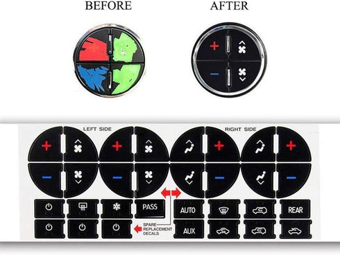 4PCS Replacement AC Control Dash Button Stickers for SUV Truck...