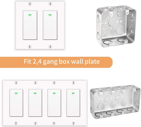 Smart Switch, WiFi Smart Light Switch Compatible with Amazon Alexa and Google Home, Neutral Wire Needed, with Remote Control, Timing Schedule, No ...