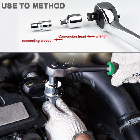 2Pcs 3/8 Inch Drive (F) x 1/4 Inch (M) Impact Socket Adapter for Ratchet Wrenches, Cr-V Converter for Sleeve Reducer, Female to Male...
