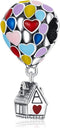 Yellow Enamel Motorcycle Charm 925 Sterling Silver Car Charm Pendant Travel Charm Bracelets for Women Mother's Day Christmas (Love Balloon Charm 4...