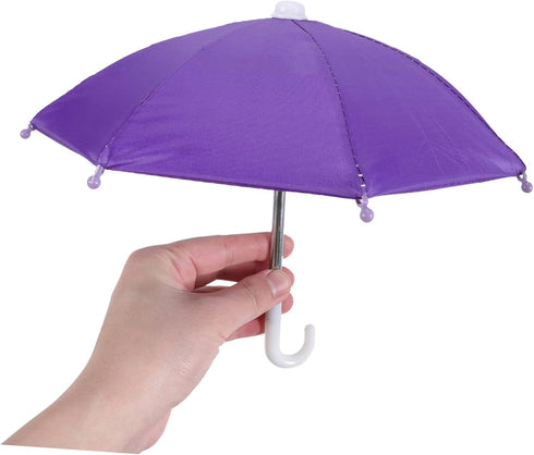 4pcs Cycling Phone Umbrella Plants Outdoor Mini Plants Small Outdoor Umbrella Tiny Umbrella Decorations Plant Shade Umbrella Phone Umbrella for Su...